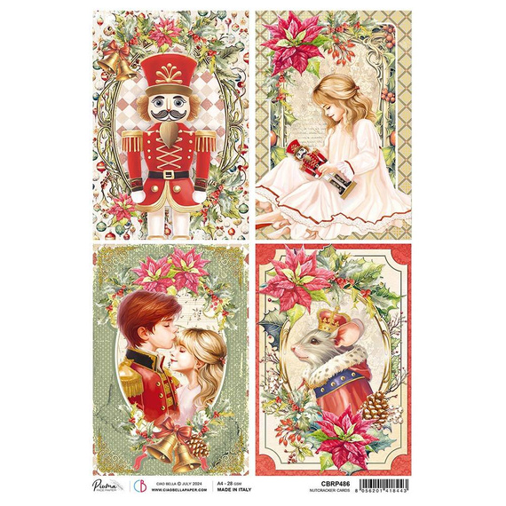 Reispapier Decoupage Bastelpapier für Decoupage A4 - Ciao Bella - The Nutcracker cards