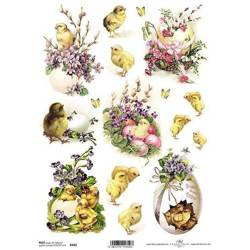 ITD Reispapier Decoupage Bastelpapier Softpapier Serviettentechnik, Hühner R482