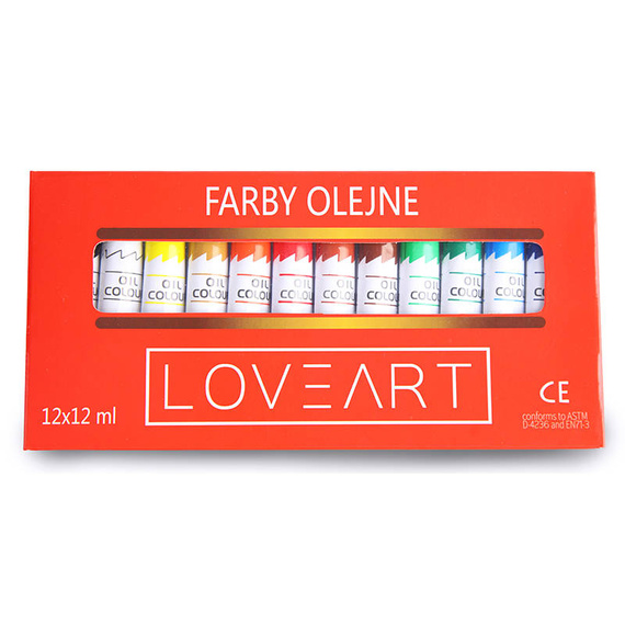 LOVEART Ölfarben Set 12 tuben x 12 ml Oil Paint Set Farben Öl Künstler Farben 