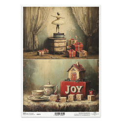 Reispapier für Decoupage A4 - Ballerina, Porzellan, Haus - R2679 - Itd Collection