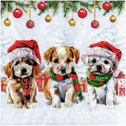 Serviettentechnik Motivserviette - 1 Stück - Decoupage Serviette 33x33 cm - Funny cute puppies