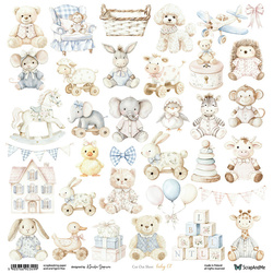 SCRAPandME 30x30cm einseitig Scrapbooking Papier 250g, Baby 07