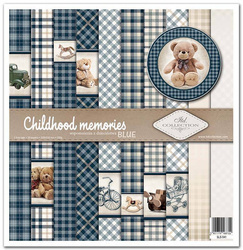 ITD Set 11 Stk 31x32cm einseitig Scrapbooking Papier 200g, Childhood memories blue