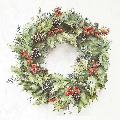 Reispapier-Set - ITD RSM100 Winterkränze Girlanden