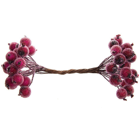 Gefrostete Beeren - bordeaux - 1 Zweig mit 40 Beeren