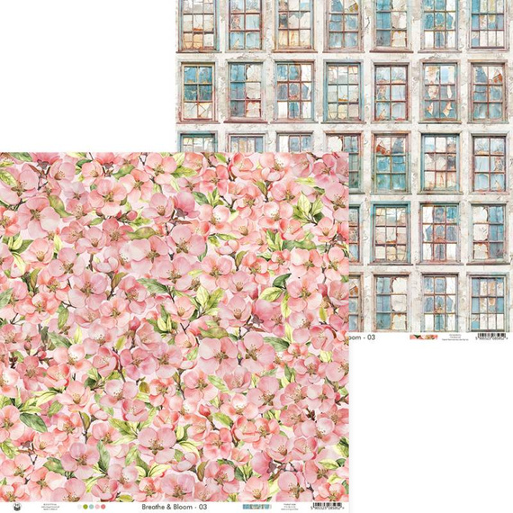 P13 Set 24 Blatt 15x15cm doppelseitig Scrapbooking Papier Block 240g, Breathe and Bloom