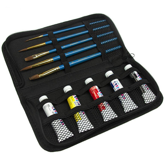 Reise-Malset im Koffer - Phoenix - Aquarellfarben 5x12 ml, 5 Pinsel