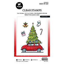 STUDIOLIGHT - Transparenter Stempel - Driving home, Weihnachtsbaum, Auto,