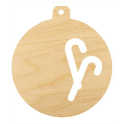 HOLZKUGEL Anhänger aus Holz, Ornament Weihnachtskugel 6 cm - Weihnachtsstäbchen