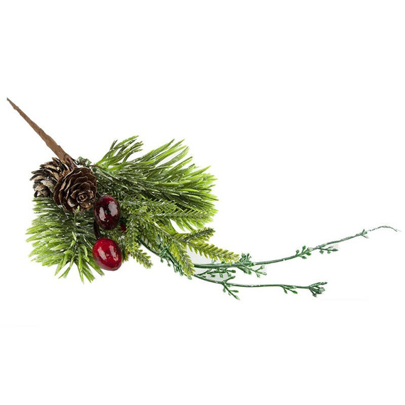 Eberesche Vogelbeerbaum gefrostete Beere Draht 40 Bälle/1 Zweig, khaki