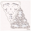 SCRAPINIEC Dekorpappe Die Cut Chipboard Dekoration Ornament 2-lagig - kleiner Weihnachtsbaum Idea d'oro 