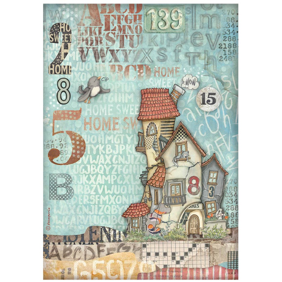 Reispapier für Decoupage A4 - Furry Friends - Hütten - Stamperia