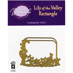 HOT OFF THE PRESS - Stanzform Präge Stanzschablone Cutting Die, Lily of the Valley Rectangle Frame