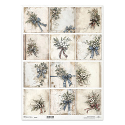 Reispapier für Decoupage A3 - Sträuße Mistel Stechpalme - R1503L - Itd Collection