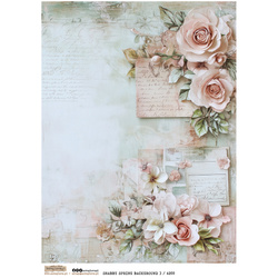 Reispapier Decoupage Bastelpapier A4 - Scraplove - Shabby Spring Background 3