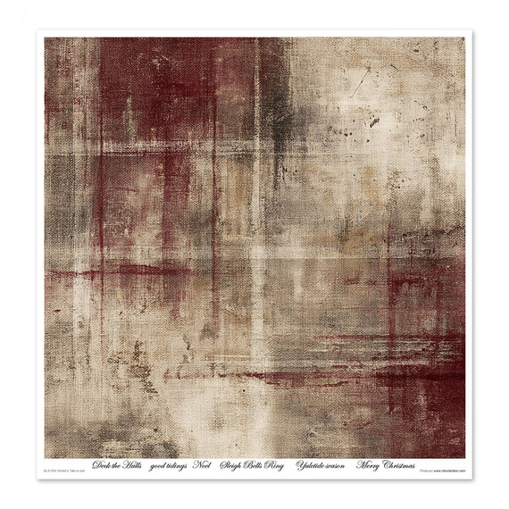 ITD COLLECTION Scrapbooking Papier Set 30x30 cm  - Winter's Tale in red