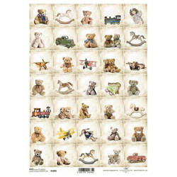 ITD Reispapier Decoupage Bastelpapier Softpapier, R1805 Spielzeug-Teddybären