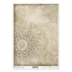 Reispapier für Decoupage A4 - Creme Spitze - R2474 - Itd Collection