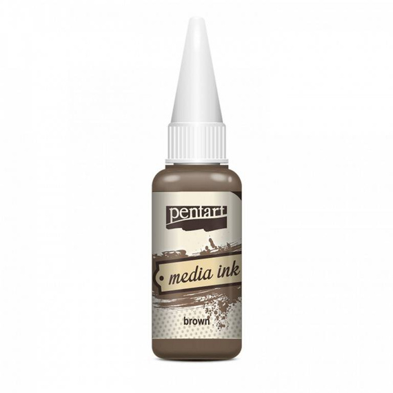 PENTART - Tinte auf Alcoholbasis - Media Ink - braun 20ml