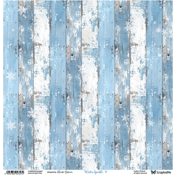 Scrapbooking Papier - ScrapAndMe - Winter Sparkle 11/12 - doppelseitig 30x30 cm