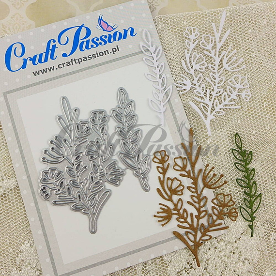 CRAFT PASSION Stanzform Präge Stanzschablone Cutting Die - Zweig mit Blumen #2