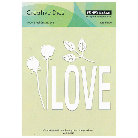 Stanzform Präge Stanzschablone Cutting Die - Penny Black - Liebe und Rosen Rosen