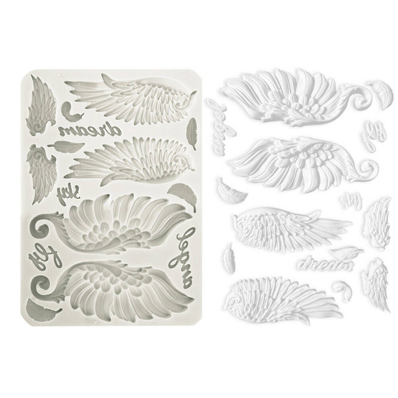 STAMPERIA SILIKONFORM Mold Abformen Gießen Mould, Flügel