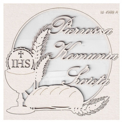 SCRAPINIEC Dekorpappe Die Cut Chipboard Dekoration Ornament, Rahmen Erstkommunion