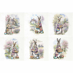 Reispapier-Set - ITD - RSM118 Osterhasen mit Ostereiern