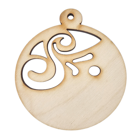 HOLZKUGEL Anhänger aus Holz, Ornament Weihnachtskugel 6 cm - Ornament