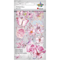 AUFKLEBER folie - Rosa Blumen und Schmetterlinge