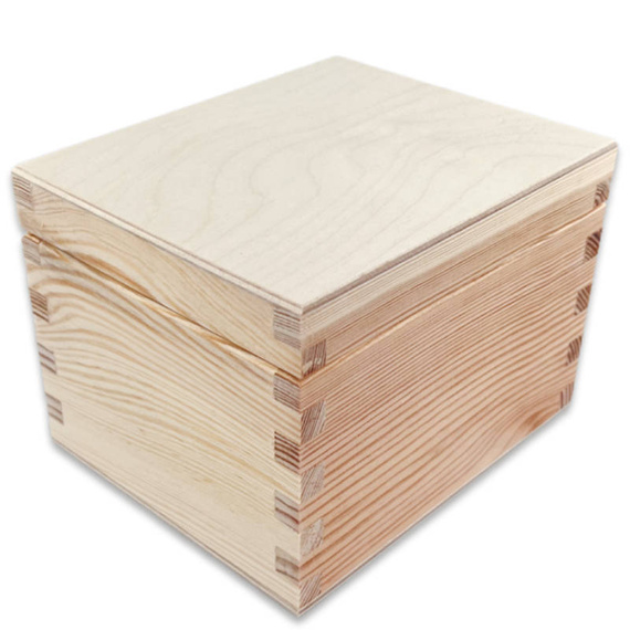 Holzschatulle Schmuck – Kiefernholzbox zum Dekorieren & Decoupage 14,5×12×10 cm