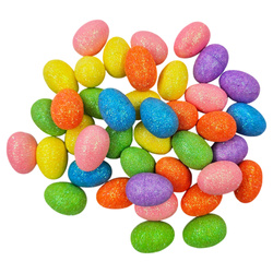Bunte Polystyrol-Eier Glitter 2,5cm - 40Stk