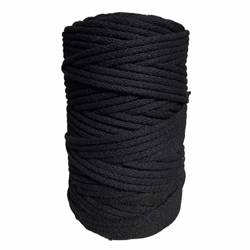 Baumwollkordel 5mm Seil aus Baumwolle mit Polyester Kern 100m - schwarz