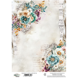 Reispapier für Decoupage A4 - Art of Alchemy - Dreamy Dreams, Noten und Blumen
