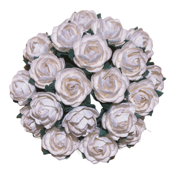 ROSEN Mulberrypapier 20 mm – CLASSIC ROSES Elfenbein – Dekoblumen – 50 Stk. 