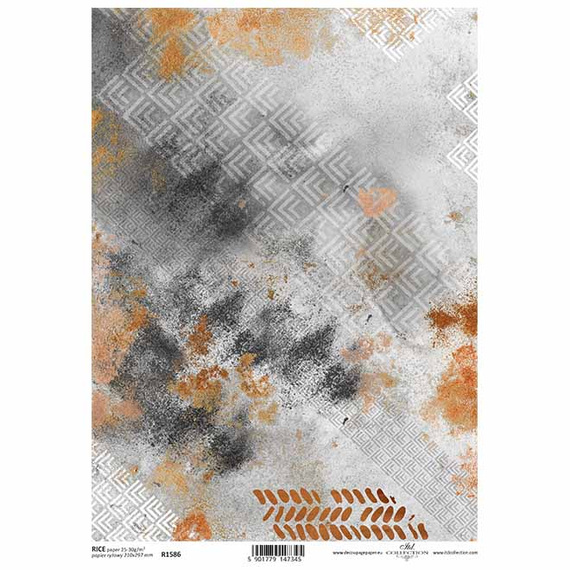 ITD Reispapier Decoupage Bastelpapier Serviettentechnik-R1586 - A4 Betonrost