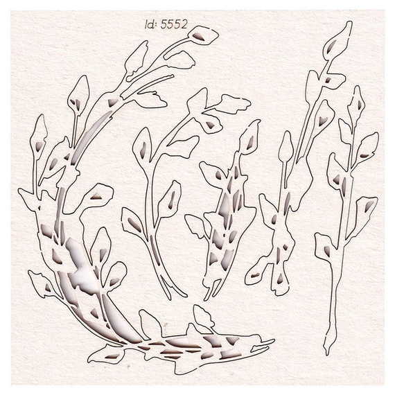 SCRAPINIEC Dekorpappe Die Cut Chipboard Dekoration Ornament, Reisig Laub 5552