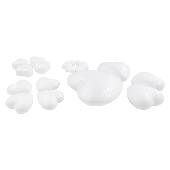 Styroporherzen in verschiedenen Größen