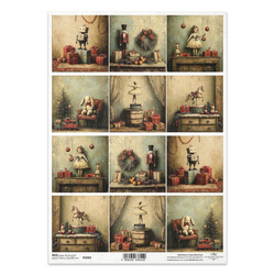 Reispapier für Decoupage A4 - Retro Weihnachten, Roboter, Spielzeug - R2682 - Itd Collection