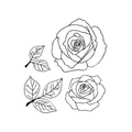 AGATERIA - Transparent Stempel Motivstempel Clear Stamp - roses, leaves, Rosen, Blätter
