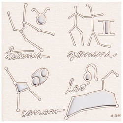 SCRAPINIEC Dekorpappe Die Cut Chipboard Dekoration Ornament, Sternzeichen 5596