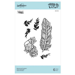 SPELLBINDERS - Gummistempel Motivstempel - Botanical Feather, Blumen Stift