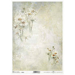 ITD Reispapier Decoupage Bastelpapier R2056 Kamille, Collage, Schriftzug