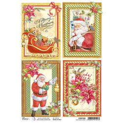CIAO BELLA Reispapier Decoupage Bastelpapier Softpapier, Dear santa cards