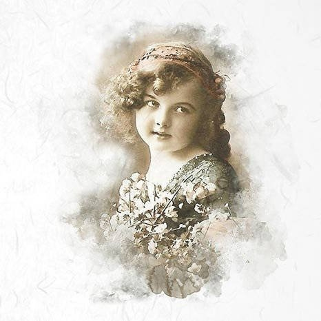 Reispapier-Set, retro vintage, Mädchen - ITD 6tlg 