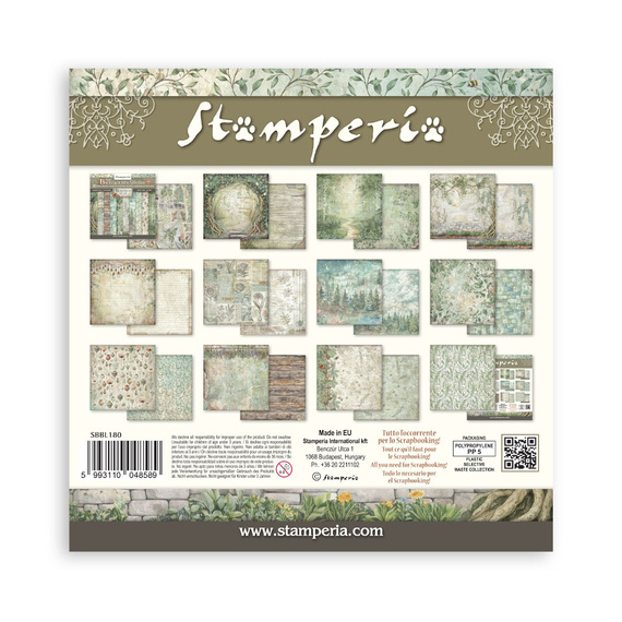 Scrapbooking Papier Set 30x30 - Herbarium Silvae Hintergründe - Stamperia