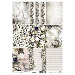 ITD Anhänger-Set, Tag-Set Etiketten-Set SCRAPBOOKING, Florale Motive - TAG0289