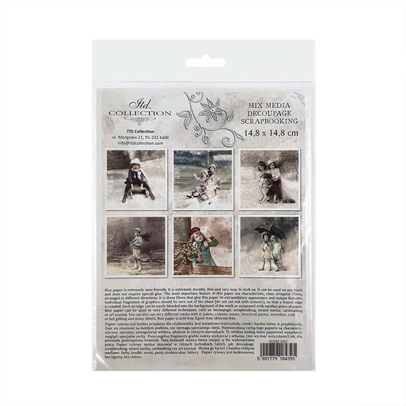 Reispapier-Set - ITD RSM087 vintage Kinder Winter