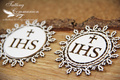 SCRAPINIEC Dekorpappe Die Cut Chipboard Dekoration Tatting Communion - doppellagig Host groß 01